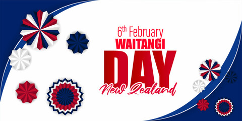 happy Waitangi day new Zealand vector illustration.