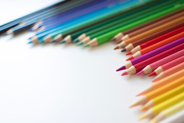 pencils on white background