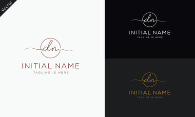 DN ND Signature initial logo template vector