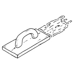 Paint tool grater for wall plastering. Vector illustration of a plaster grater.