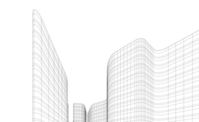 Fototapeta premium Modern architecture digital vector 3d illustration