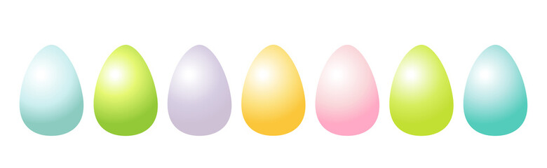 Set of colorful easter eggs collection.  Vector illustration on white background.