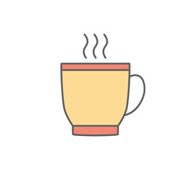 Coffee Icon in color icon, isolated on white background 