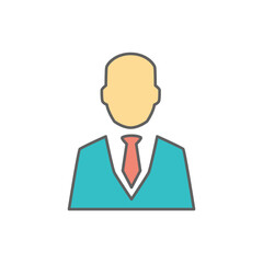 Businessman Icon in color icon, isolated on white background 
