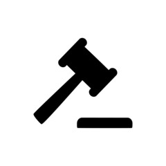 Auction Icon in black flat glyph, filled style isolated on white background