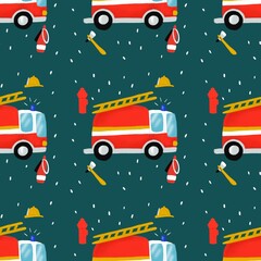 Pattern with fire truck 