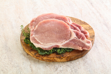 Raw pork loin for coocking