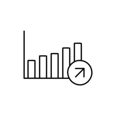 Growth Icon  in black line style icon, style isolated on white background