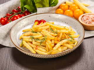 French fried golden tasty potato