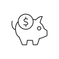 Saving Icon  in black line style icon, style isolated on white background