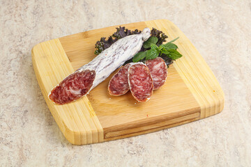 Spanish pork fuet dry sausage