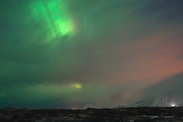 Beautiful Sky with Aurora Borealis