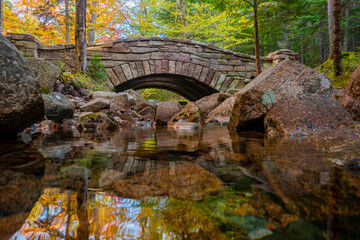 Historic Hadlock Brook Bridge with reflection, (HAER No. ME-37), 1926, Sponsored by John...