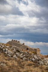 Old medieval castle ruins on a hill