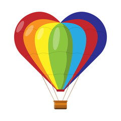 Color balloon in the shape of a heart, vector