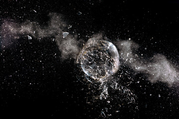 explosion of a glass sphere