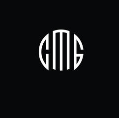 Title: CMG Letter logo design with a circular shape vector in illustration