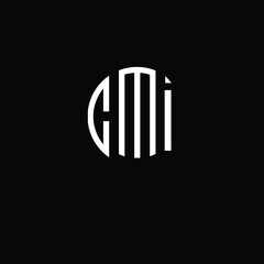  Title: CMI Letter logo design with a circular shape vector in illustration