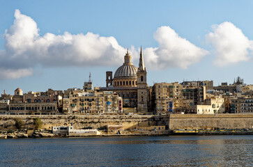 Fototapeta premium View of Marsamxett Harbour and Valletta