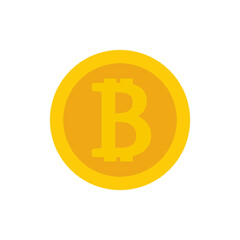 Bitcoin flat design vector illustration concept. Cryptocurrency logo sigh. Digital money. Block chain, finance symbol.