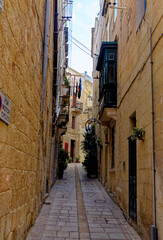 Typical narrow street in Vittriosa - Birgu - Valletta
