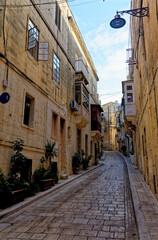 Typical narrow street in Vittriosa - Birgu - Valletta