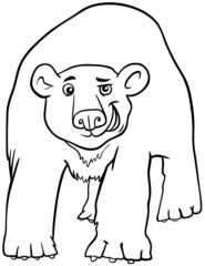 cartoon polar bear animal character coloring book page