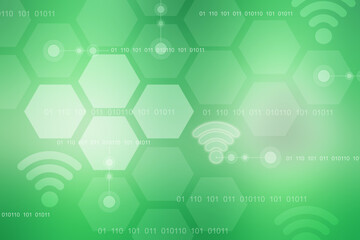 2d illustration wifi futuristic technology background
