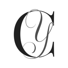 cy, yc, monogram logo. Calligraphic signature icon. Wedding Logo Monogram. modern monogram symbol. Couples logo for wedding