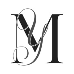 my, ym, monogram logo. Calligraphic signature icon. Wedding Logo Monogram. modern monogram symbol. Couples logo for wedding
