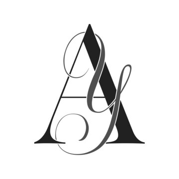 ay, ya, monogram logo. Calligraphic signature icon. Wedding Logo Monogram. modern monogram symbol. Couples logo for wedding