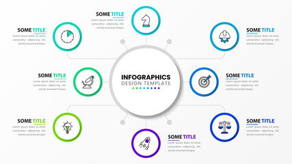 Fototapeta premium Infographic template with icons and 8 options or steps. Technology concept