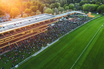 Hippodrome Longchamp, Sunset, Paris, Drone view