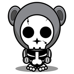vector cartoon character mascot costume human skull cute gorilla animal