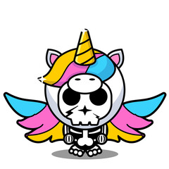 vector cartoon character mascot costume human skull animal cute unicorn