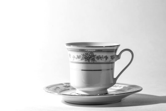 Cup And Saucer On A White Background.