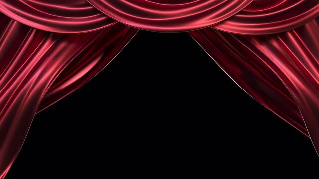 red curtain with spotlight loopable with alpha 4K high quality