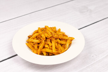 penne pasta with bolognese sauce