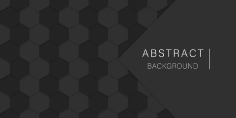 Grey and Black Metal Texture Wallpaper. Dark Gray Honeycomb Mesh Pattern. Black Background with Hexagons. Abstract Modern Design. Vector Illustration