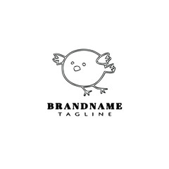 easter chick logo cartoon icon design template black isolated vector illustration