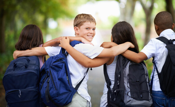 They love school. Cropped shot of elementary school kids.