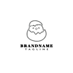 easter chick logo cartoon icon design template black isolated vector illustration