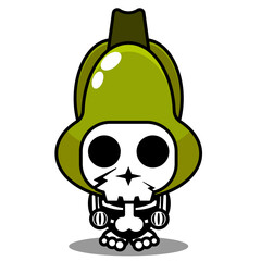 vector cartoon character mascot costume human skull vegetable cute chayote