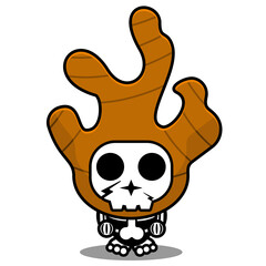 vector cartoon character cute ginger spice skull mascot costume character