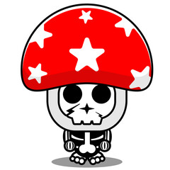 vector cartoon character mascot costume human skull vegetable mushroom cute