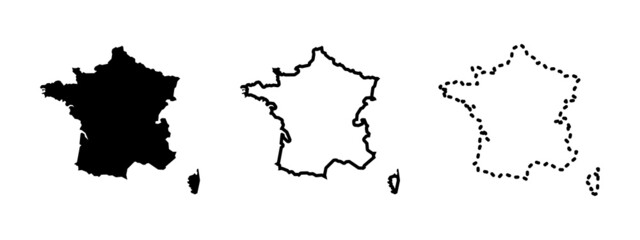 France maps isolated on a white background