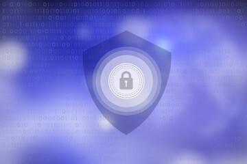 2d illustration Safety concept: Closed Padlock on digital background
