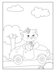 Beautiful cat coloring pages for kids