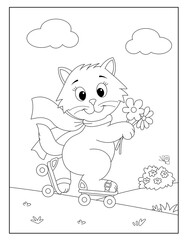 Beautiful cat coloring pages for kids