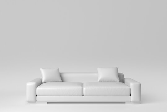 Sofa on white background. minimal concept. 3D render.